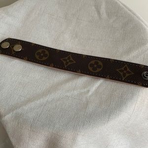 Handmade Louis Vuitton Cuff bracelet with authentic Louis Vuitton Canvas